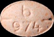 B974 Press pill — lab-tested sample