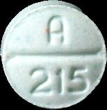 A 215 pill — lab-tested sample
