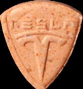 Orange Tesla pill — lab-tested sample