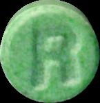 Green R pill — lab-tested sample