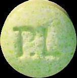 Green PL pill — lab-tested sample