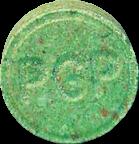 Green PGP pill — lab-tested sample