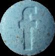 Blue Facebook pill — lab-tested sample
