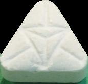 White Triangle pill — lab-tested sample