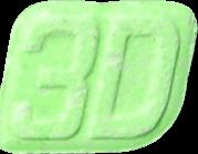 Green 3D pill — lab-tested sample