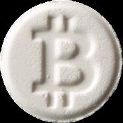 White Bitcoin pill — lab-tested sample