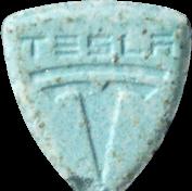 Blue Tesla pill — lab-tested sample