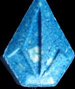 Blue Volcom pill — lab-tested sample