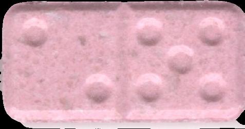 Domino (Rosa) - MDMA 107mg (Front) sample 2020-02-24_domino_rosa