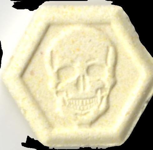 Phillip Plein (Amarillo claro) - MDMA 188mg (Front) pill — lab-tested sample