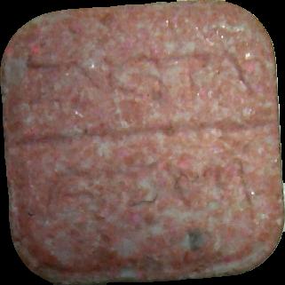 Instagram (Rosa) - MDMA 236mg (Front) pill — lab-tested sample