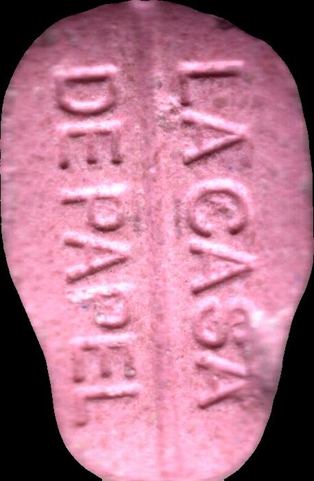 Casa de papel (Rosa) - MDMA 232mg (Front) pill — lab-tested sample