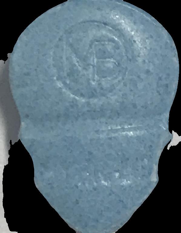 Calavera (Azul) - MDMA 236mg (Front) pill — lab-tested sample