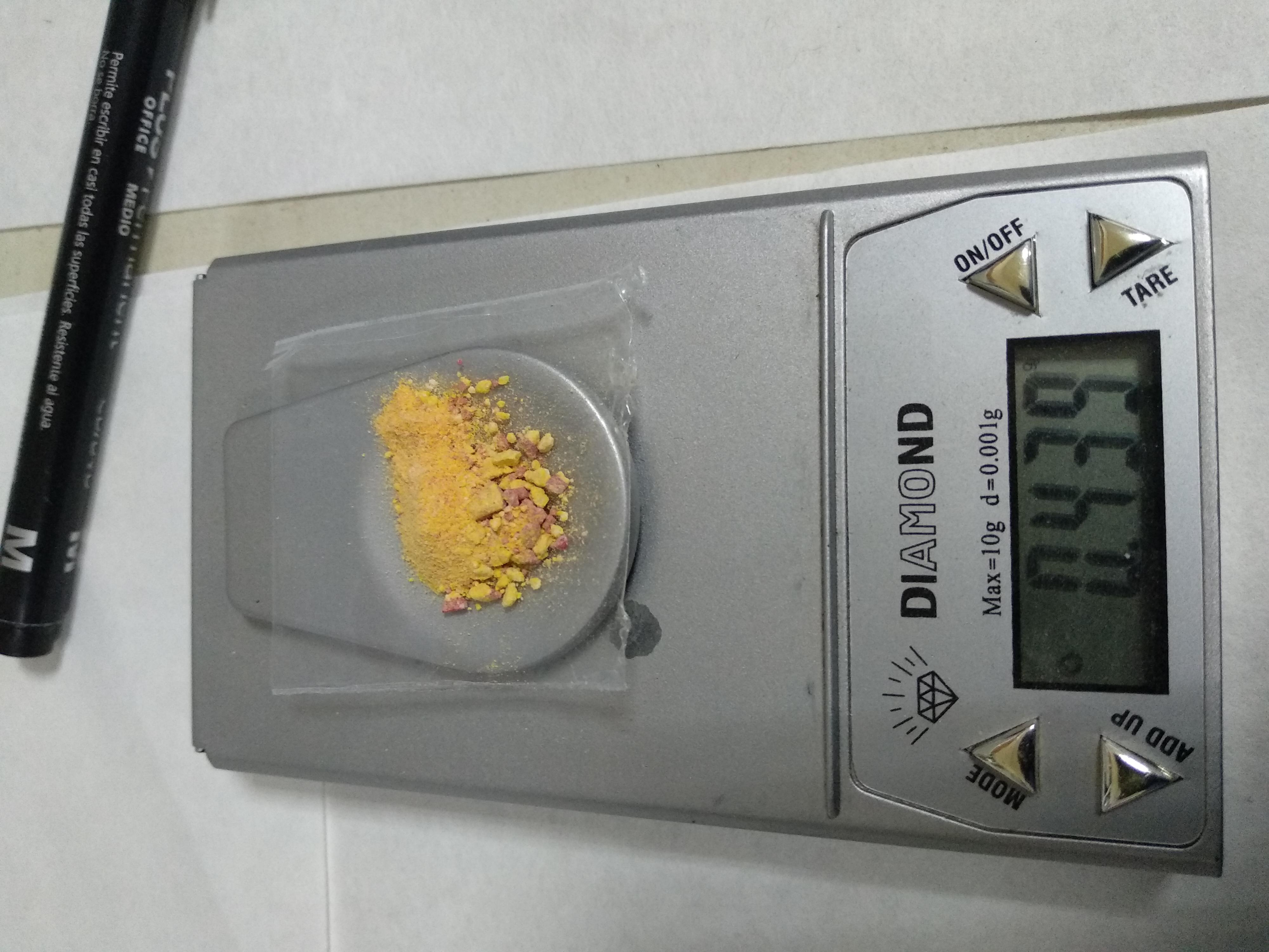 (Naranja) - MDMA 173mg (Front) pill — lab-tested sample