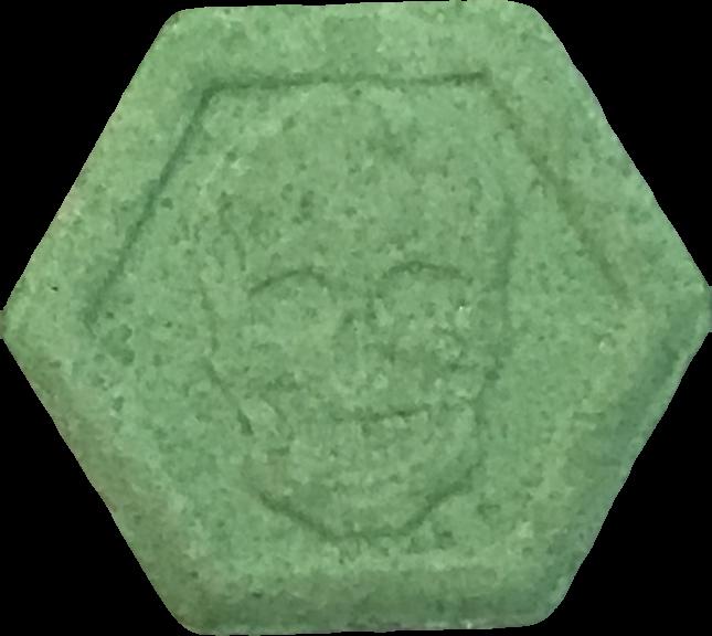 Phillip Plein (Verde Claro) - MDMA 167mg (Front) pill — lab-tested sample