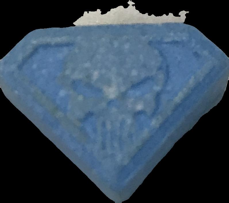 Punisher (Azul) - MDMA 236mg (Front) sample 2020-11-26_punisher_azul