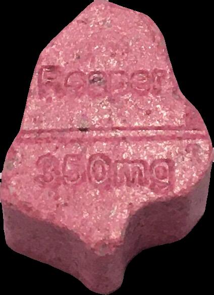 Grim Reaper (Rosa) - MDMA 219mg (Front) sample 2020-12-22_grimreaper_rosa