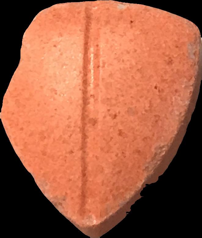 Tesla (Naranja) - MDMA 159mg (Front) pill — lab-tested sample