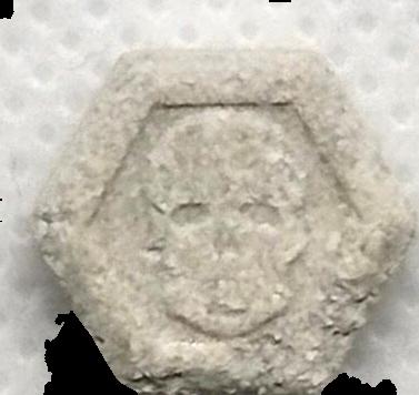 Phillip Plein (Gris Claro) - MDMA 225mg (Front) pill — lab-tested sample