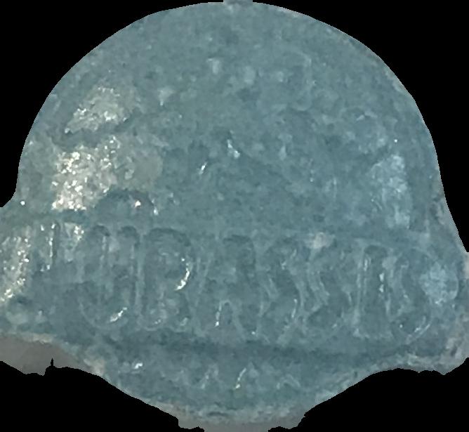 Jurassic Park (Azul) - MDMA 244mg (Front) sample 2021-05-11_jurassicpark_azul