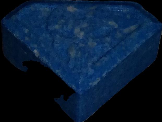 Punisher (Azul) - MDMA 220mg (Front) pill — lab-tested sample