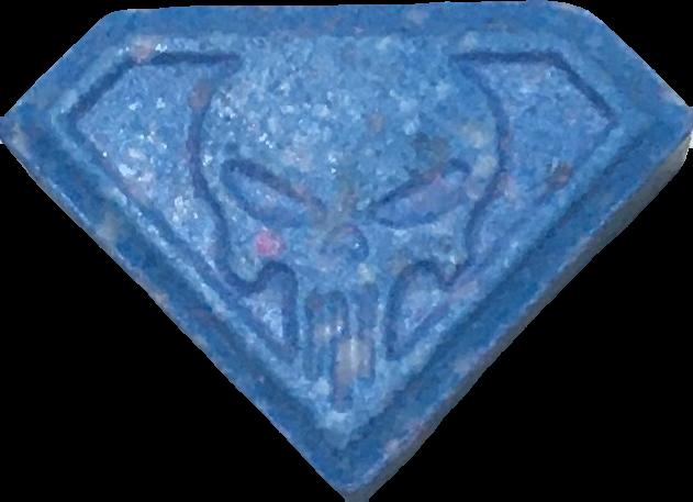 Punisher (Azul) - MDMA 247mg (Front) sample 2021-06-15_punisher_azul