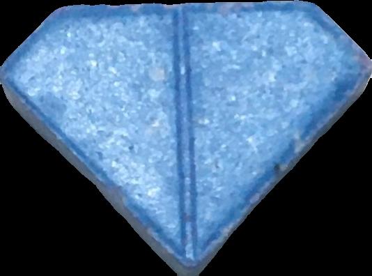 Punisher (Azul claro) - MDMA 280mg (Front) pill — lab-tested sample