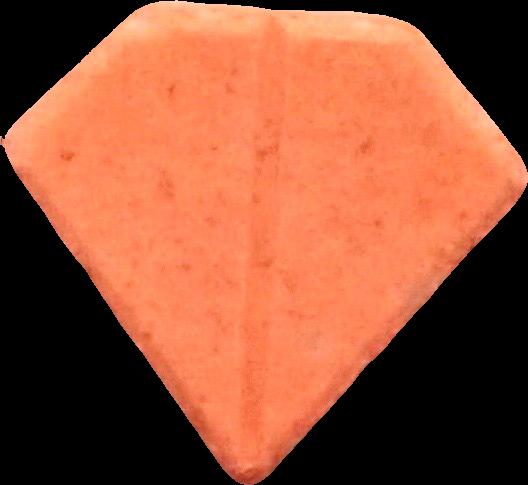 Diamante (Naranja Claro) - MDMA 213mg (Front) sample 2021-06-24_diamante_naranjaclaro