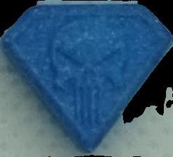 Punisher (Azul) - MDMA 172mg (Front) sample 2021-07-08_punisher_azul