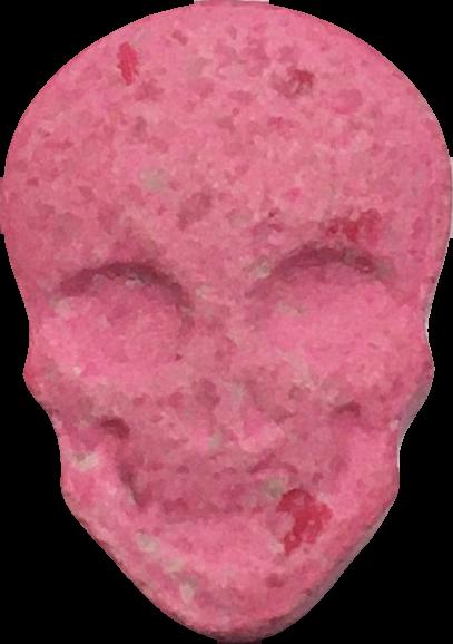 Calavera (Rosa) - MDMA 177mg (Front) pill — lab-tested sample