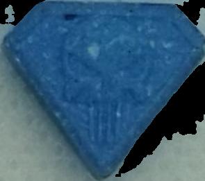 Punisher (Azul oscuro) - MDMA 175mg (Front) sample 2021-07-29_punisher_azuloscuro