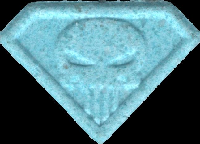 Punisher (Azul claro) - MDMA 133mg (Front) sample 2021-10-21_punisher_azulclaro
