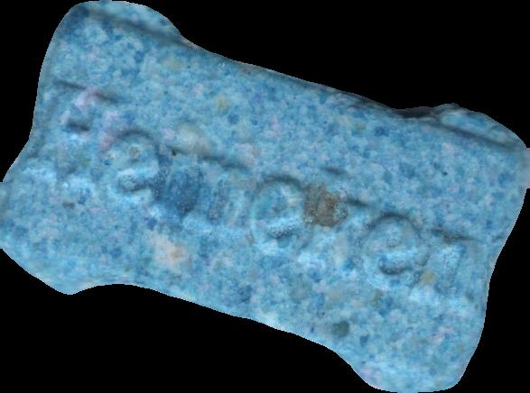 Heineken (Azul claro) - MDMA 117mg (Front) pill — lab-tested sample