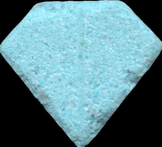 Diamante (Azul claro) - MDMA 100mg (Front) pill — lab-tested sample