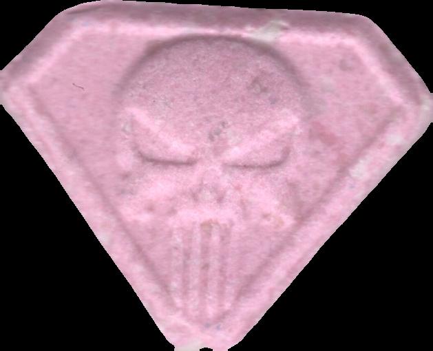 Punisher (Rosa) - MDMA 173mg (Front) sample 2021-11-02_punisher_rosa