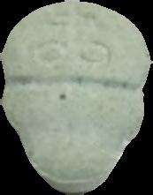 Calavera (Azul claro) - MDMA 229mg (Front) sample 2021-11-26_calavera_azulclaro