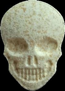 Calavera (Amarillo claro) - MDMA 187mg (Front) sample 2021-12-02_calavera_amarilloclaro