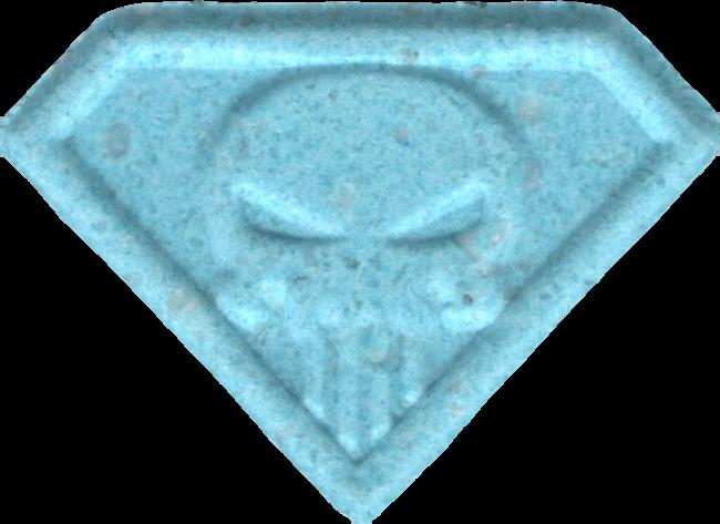 Punisher (Azul) - MDMA 194mg (Front) sample 2021-12-02_punisher_azul
