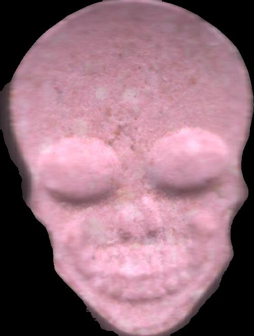 Calavera (Rosa) - MDMA 248mg (Front) pill — lab-tested sample