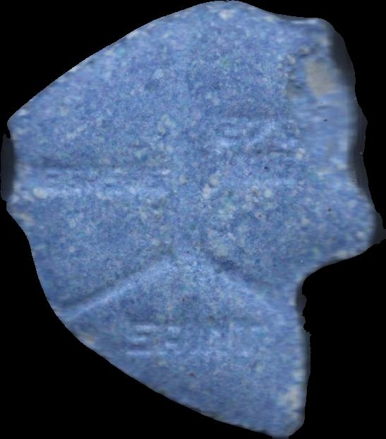Pegasus (Azul) - MDMA 268mg (Front) pill — lab-tested sample