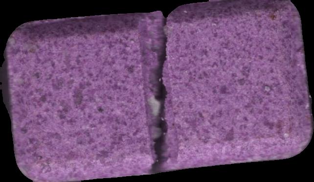 XTC (Morado) - MDMA 138mg (Front) pill — lab-tested sample