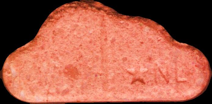 SoundCloud (Naranja) - MDMA 191mg (Front) pill — lab-tested sample