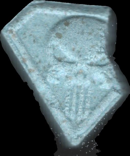 Punisher (Azul claro) - MDMA 121mg (Front) sample 2022-08-21_punisher_azulclaro