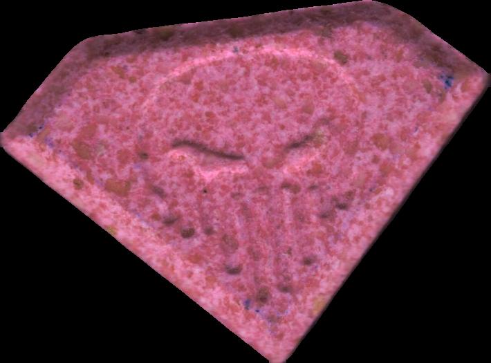 Punisher (Rosa Oscuro) - MDMA 180mg (Front) sample 2022-09-13_punisher_rosaoscuro