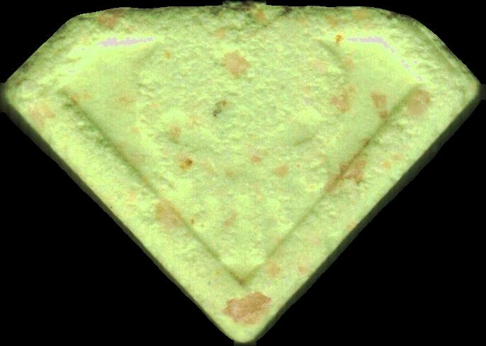 Punisher (Verde Claro) - MDMA 55mg (Front) pill — lab-tested sample