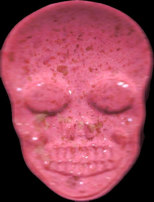 Calavera (Rosa) - MDMA 199mg (Front) pill — lab-tested sample