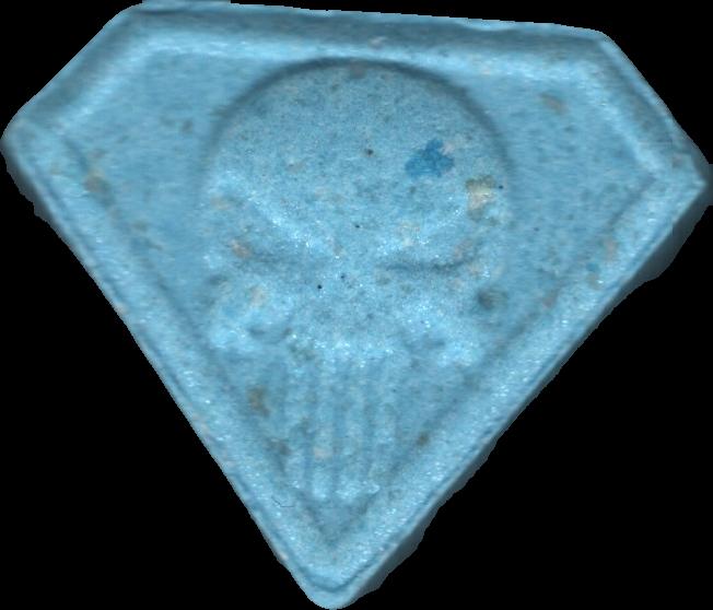 Punisher (Azul) - MDMA 162mg (Front) sample 2022-09-27_punisher_azul