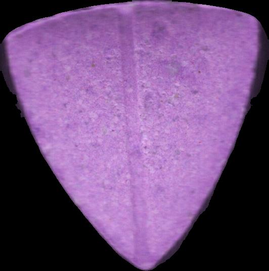 Tesla (Morado Claro) - MDMA 61mg (Front) pill — lab-tested sample