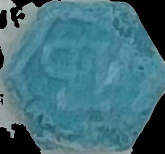 Philip Plein (Azul claro) - 2C-B 8.2mg (Front) pill — lab-tested sample