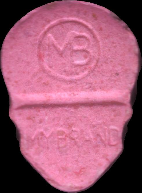 Calavera (Rosa Claro) - MDMA 168mg (Front) sample 2022-10-04_calavera_rosaclaro